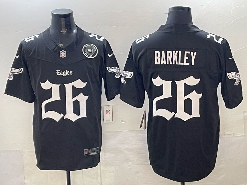 Men 2026 Philadelphia Eagles #26 Barkley Black 7th generation Nike Limited NFL Jersey style 04